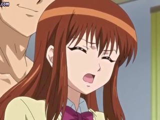 Anime stunner enjoys breasts massage