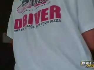 Busty amateur blonde does blowjob and titsjob for pizza juvenile