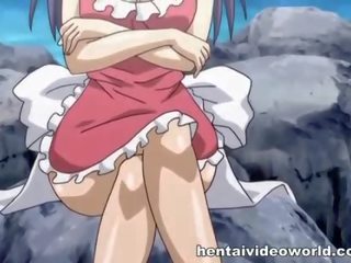 Magnificent anime jungfrau erste saugt und fickt