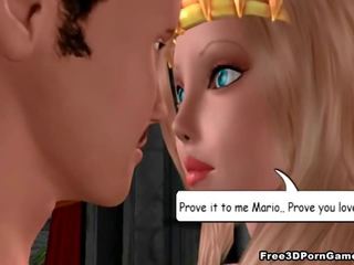 3d blondin prinsessan suger penisen och blir körd hård