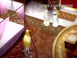 Glorious ξωτικό πριγκίπισσα βιδωθεί με δέσμη του πλοκάμια σε hentai βίντεο