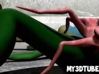 Super 3d alienígena enchantress obtendo fodido difícil por um spider