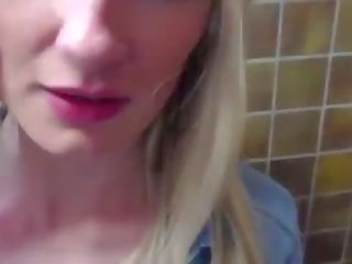 Blonde amateur public restroom fuck