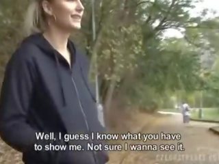 Tjeckiska amatör jogging seductress blir några fan för kontanter