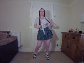 Striptease in School Uniform with Ankle Socks: Free xxx film 2f