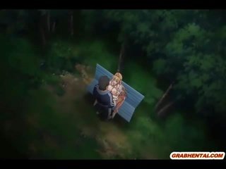 Bigboobs anime jaapani sensational poking sisse a aias