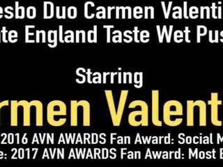 समलैंगिक duo कारमेन valentina & केट england स्वाद वेट पुसी!