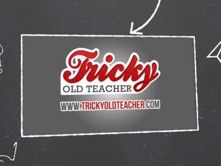 Tricky old Teacher - honey uses Tongue to get Education