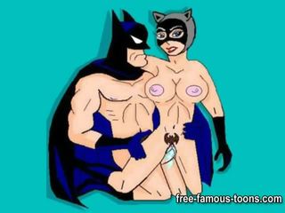 Batman 近 到 猫女 和 batgirl 狂欢