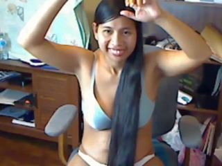 Fascinating dlouho vlasy asijské striptýz a hairplay: vysoká rozlišením pohlaví klip da