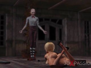 Joker fucks ยาก beguiling ตัวตลก หนุ่ม หญิง ใน abandoned เด็กชาย scout