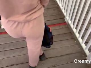 I barely had time to swallow superior cum&excl; Risky public dirty movie on ferris wheel - CreamySofy