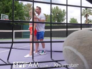 Spyfam Step Bro Gives Step Sis Tennis Lessons & Big phallus